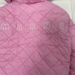Marni Kids Quilted Hooded Puffer Jacket in Pink
